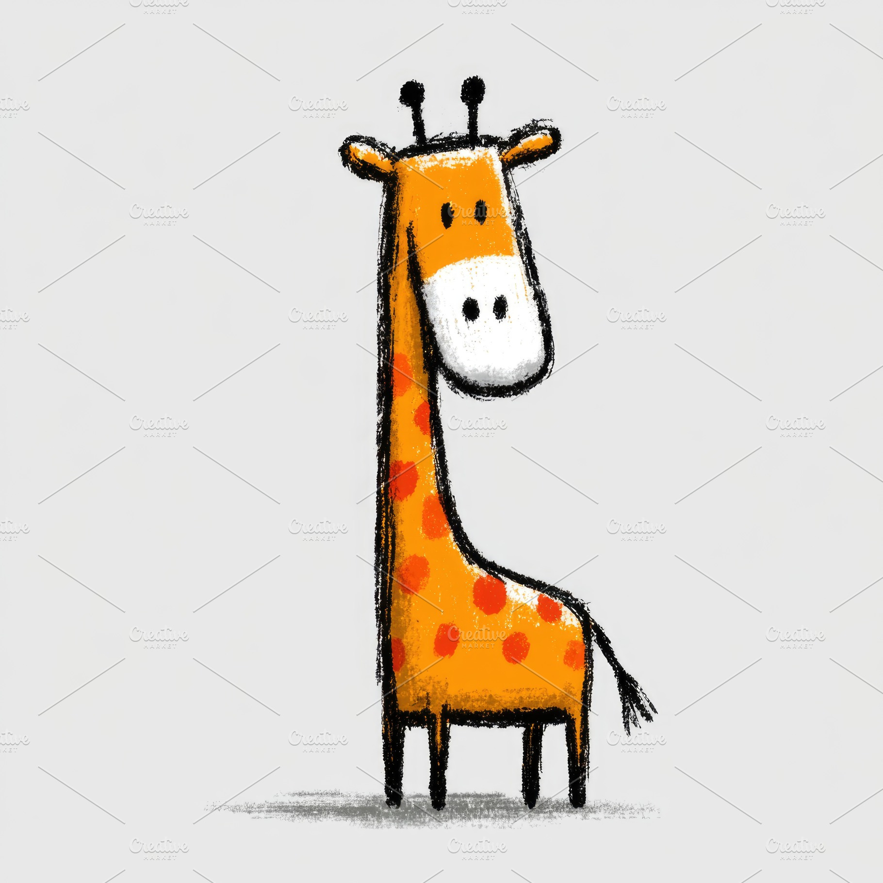 Cute giraffe doodle illustration, an Animal Photo by José Manuel Gelpi