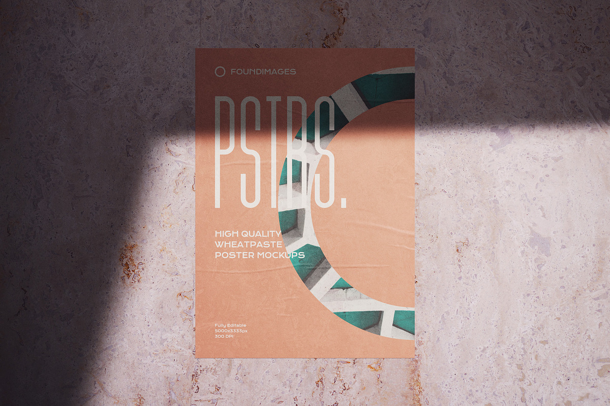50 poster mockup bundle glued paper, an Advertising Mockup by FoundImages (Photo 33 of 55)
