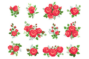 Red Roses Bouquets. Rose Collection