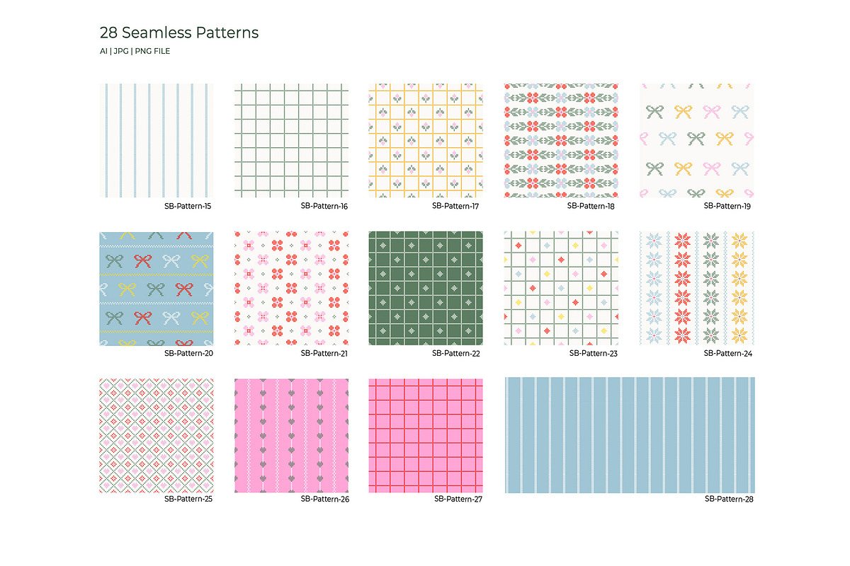 Cross-Stitch Florals: Spring Pattern, a Pattern Graphic by Essentially Nomadic (Photo 9 of 12)