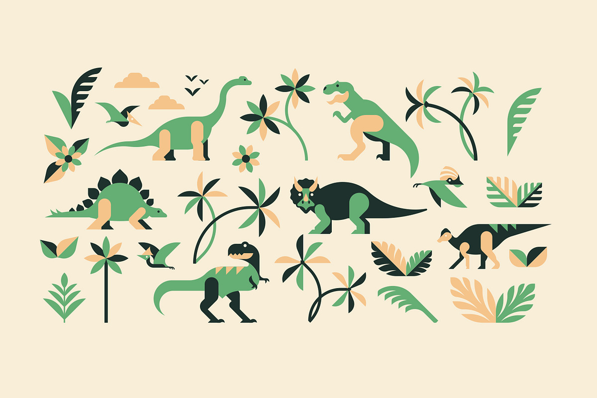 Dinosaur illustrations & patterns, an Animal Illustration by Alexey Boychenko (Photo 5 of 8)