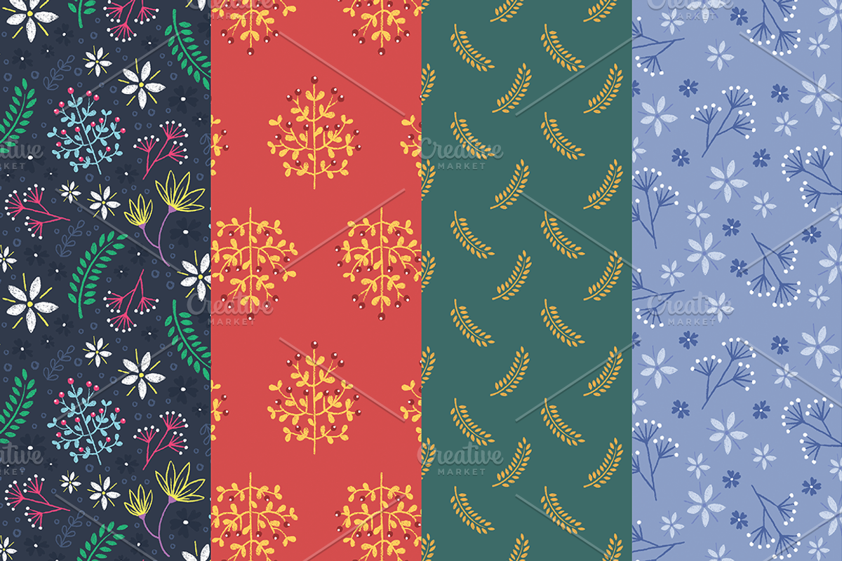 Hand-drawn Floral Pattern Collection, a Pattern Graphic by Rough Edges Supply Co. (Photo 4 of 10)