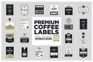 Premium Coffee Labels, a Branding & Logo Template by Rich Graphic