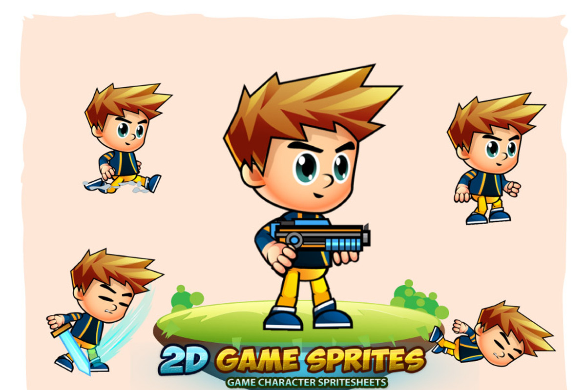 Liam 2D Game Sprites, an Illustration by DionArtworks (Photo 1 of 3)