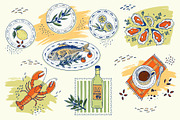 Hand drawn seafood food set with, a Food Illustration by Zimages (Thumbnail 2 of 3)