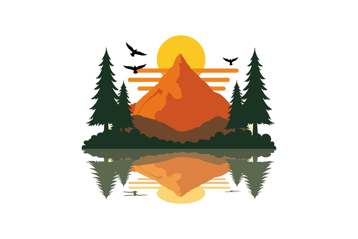 Sunset Forest Camping Badge Set, an Object Graphic by yasushie (Photo 8 of 13)