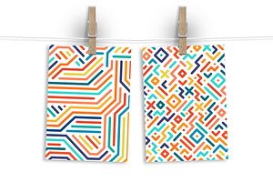 Colorful Geometric Striped Patterns.