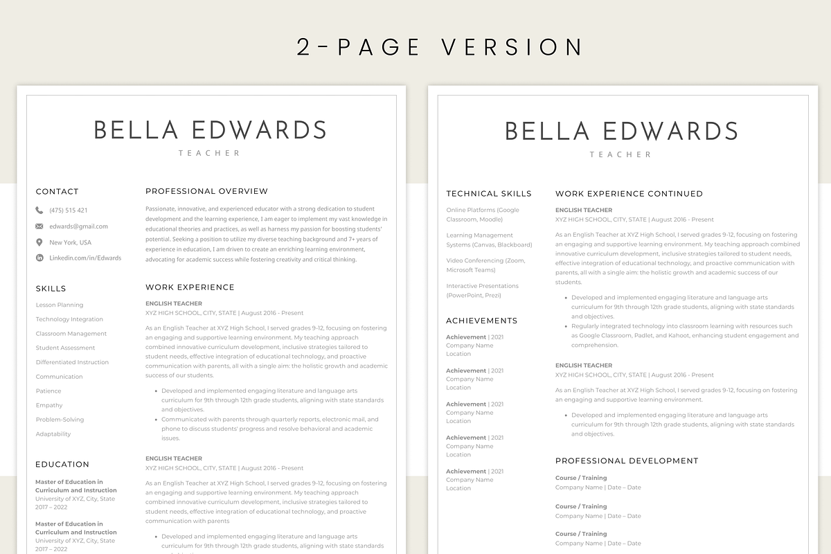 Clean, Simple, Minimalist Resume CV, a Resume Template by MondaySpark (Photo 3 of 8)