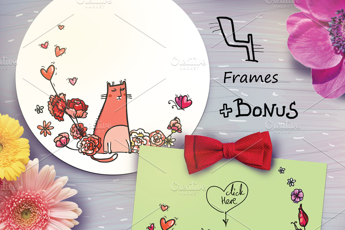 St.Valentine's Cats - 82 elements, an Animal Illustration by Zooza Art (Photo 5 of 8)