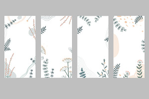 Abstract floral background set, a Poster Template by Toltemara