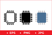 Microchip Vector Icons, a Solid Icon by Artonix (Thumbnail 1 of 2)