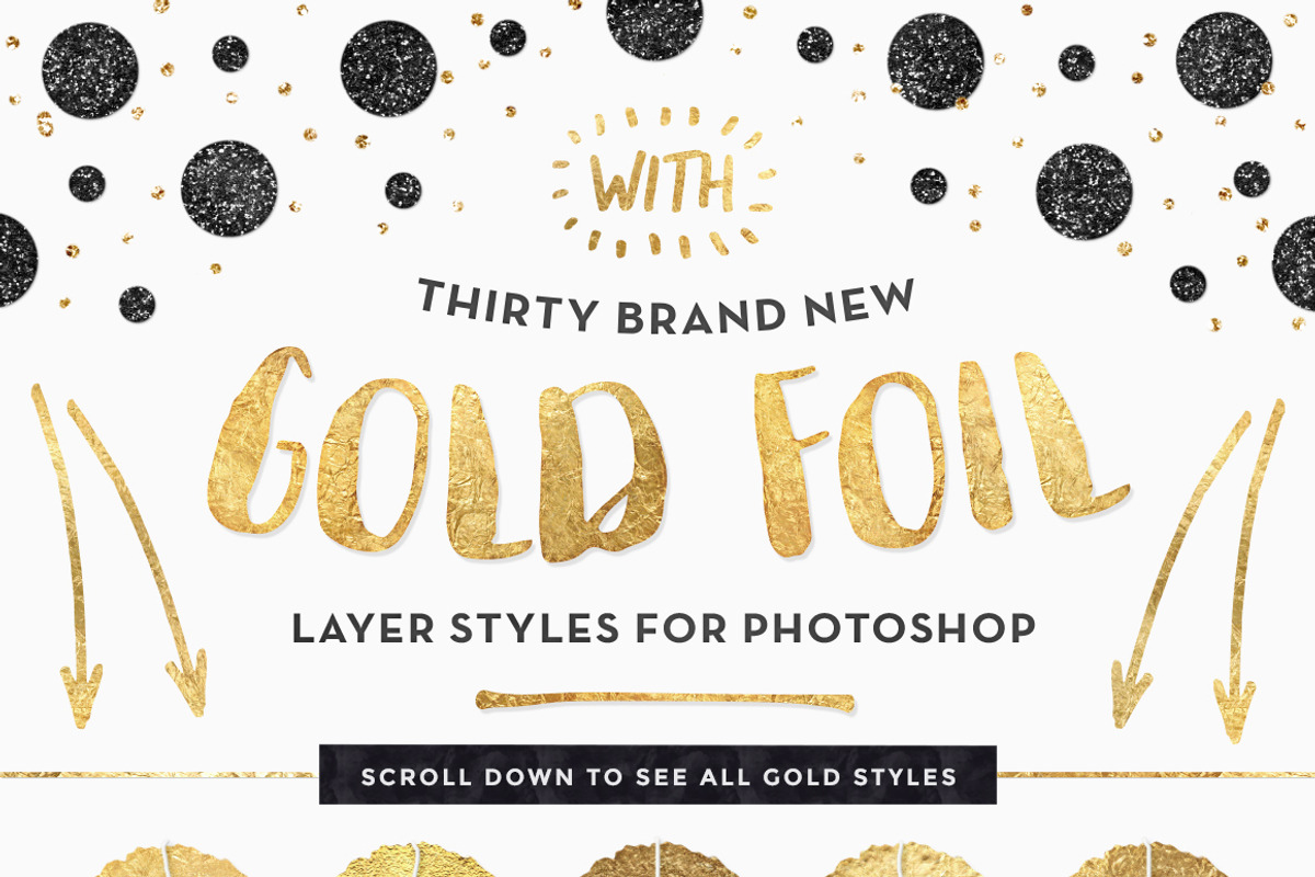 The Gold Foil Kit Essentials+Bonus!, a Layer Style Add-On by Pink Coffie (Photo 2 of 9)