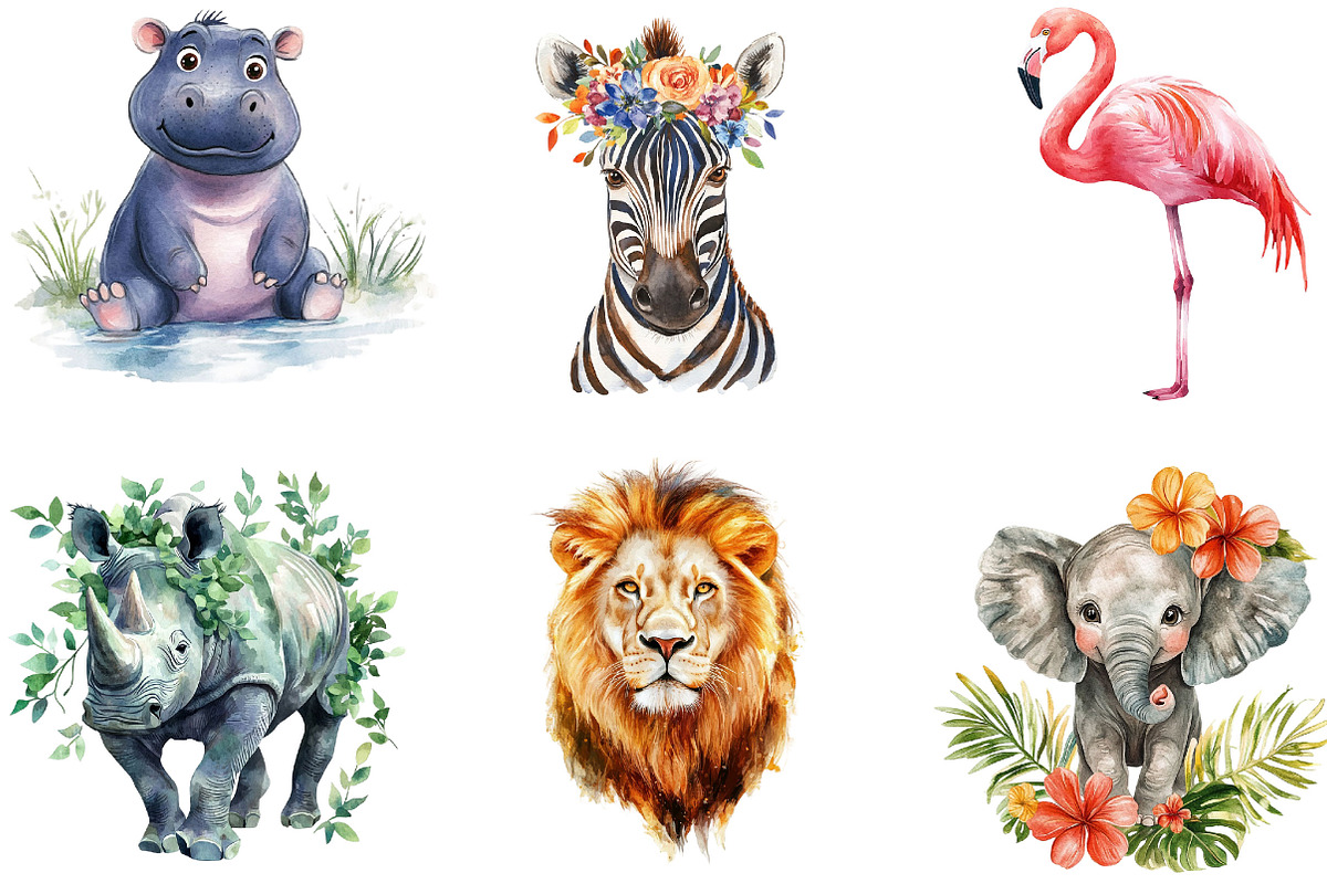 Watercolor African Summer Safari, an Illustration by Designking (Photo 3 of 5)