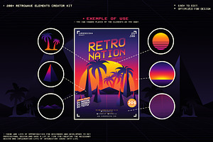 200 Retrowave Elements Creator Kit