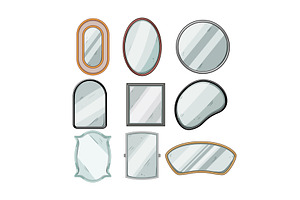 wall mirror set cartoon vector, an Object Illustration by pikepicture