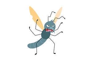 Cartoon mosquito, funny character, an Animal Illustration by the8monkey