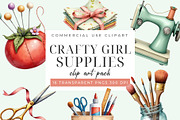 Art & Craft Supplies Clipart Set, an Object Graphic by Printable Pretty Studio (Thumbnail 1 of 5)