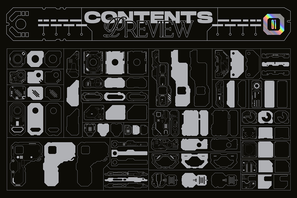 Sci-Fi Panels Vector Pack, an Object Graphic by MiksKS (Photo 8 of 12)