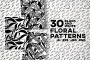 Black And White Floral Patterns, a Pattern Graphic by pineart (Thumbnail 1 of 3)