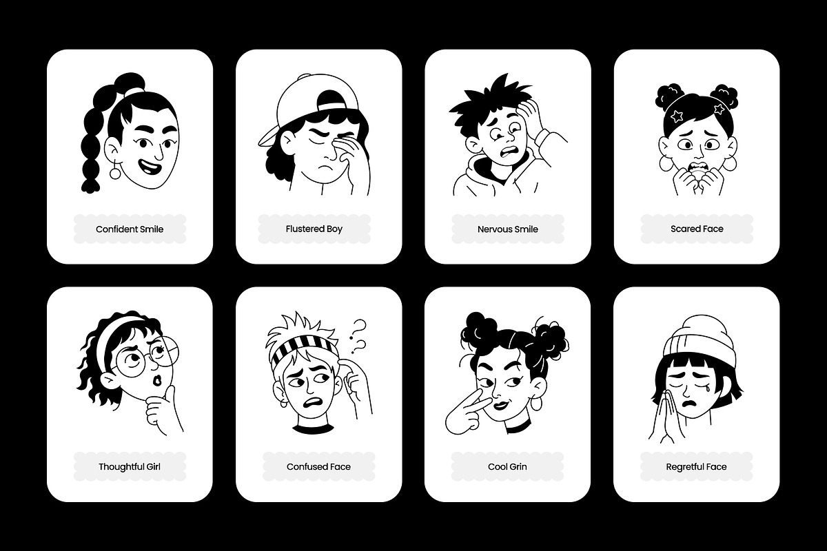 100 Animated Facial Expressions Icon, an Outline Icon by Prosymbols (Photo 3 of 4)