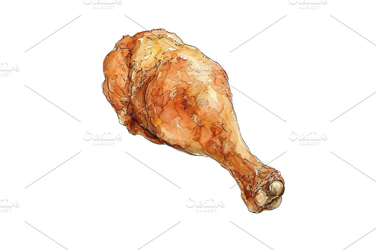 10 Fast Food Watercolor Illustration, a Food Illustration by 1801Prints (Photo 8 of 11)
