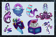 DARK MERMAID WORLD collection, a Seasonal Illustration by SecondOfJuly (Thumbnail 3 of 5)