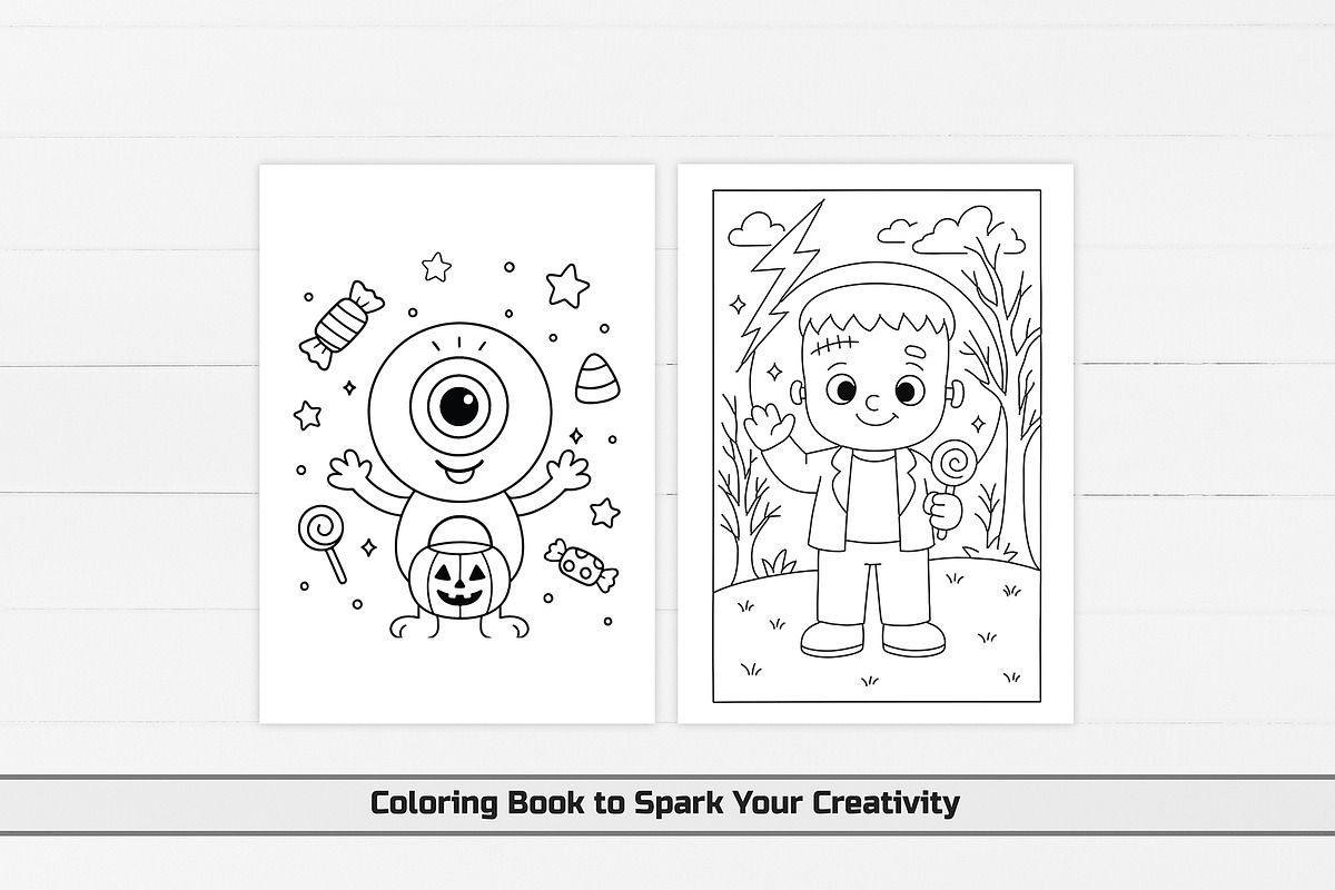Halloween Coloring Pages, an Education Illustration by DesignDevisers (Photo 4 of 7)