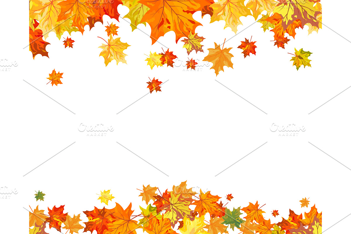 Autumn Leaves Border Set, a Decorative Illustration by Pavel Vectors (Photo 4 of 8)
