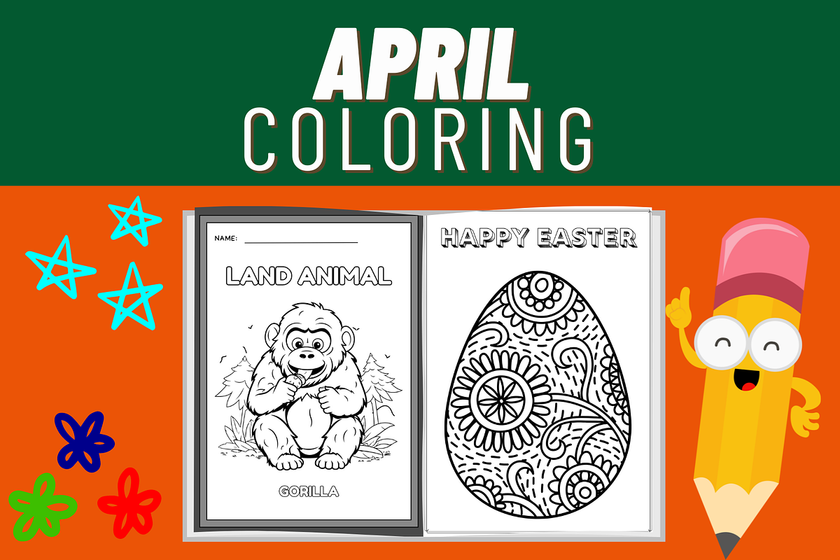 April Coloring Pages - Spring Color, a Templates & Theme by Premium Digital Templates (Photo 2 of 3)
