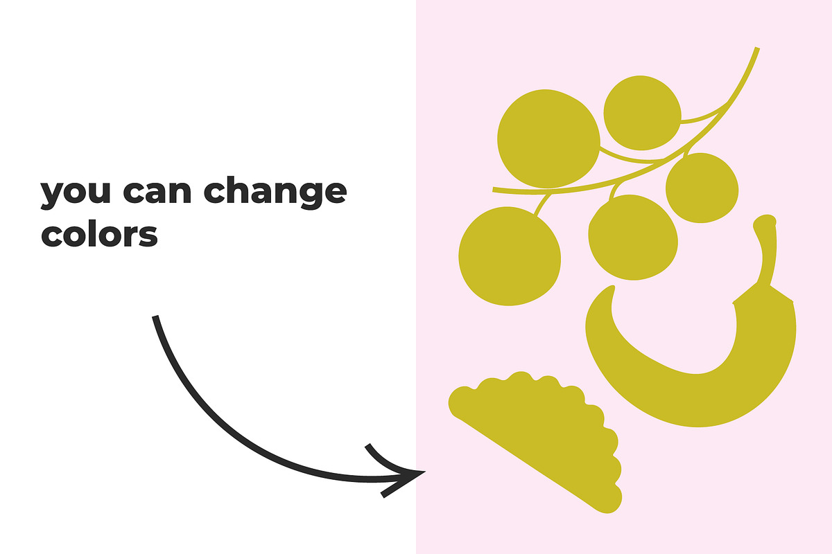 FOOD SHAPES SET (53 ELEMENTS), an Outline Icon by Bonfloret Studio (Photo 4 of 9)