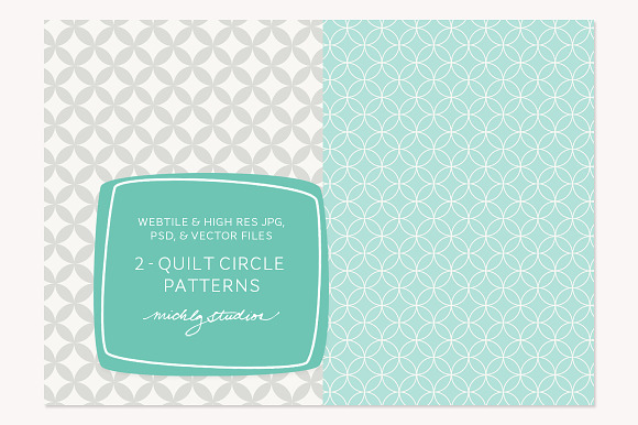 2 VECTOR & PSD quilt circle patterns preview 5