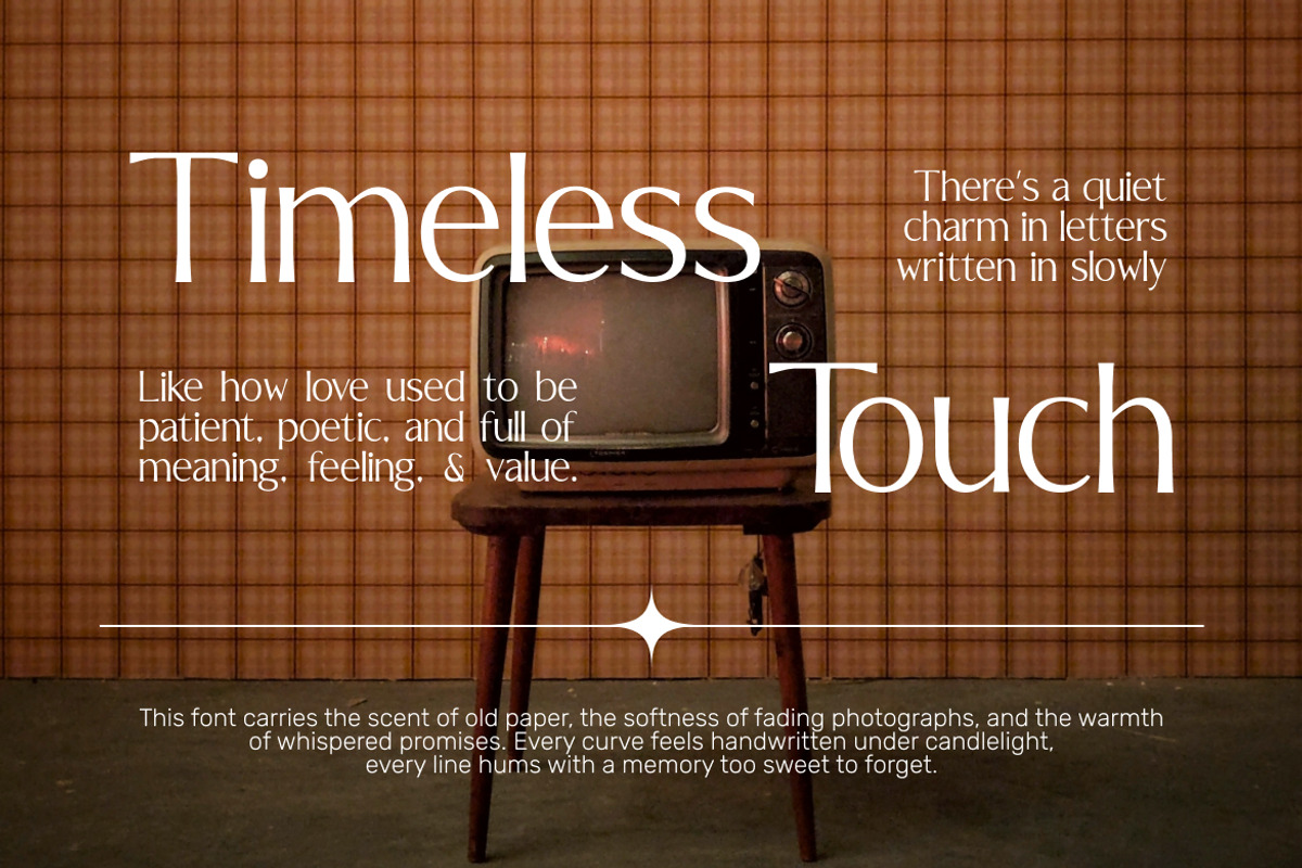 Alba Ophezia Romantic Vintage Font, a Sans Serif Font by Vadovastd (Photo 3 of 8)