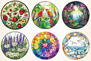 Stained Glass Sublimation Clipart, an Illustration by DreamCafeArt (Thumbnail 4 of 9)