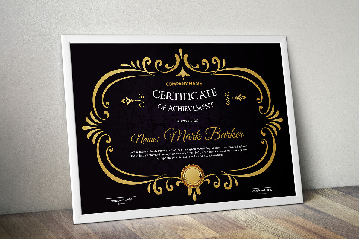 Certificate Word | PSD | AI, a Stationery Template by Curve Design