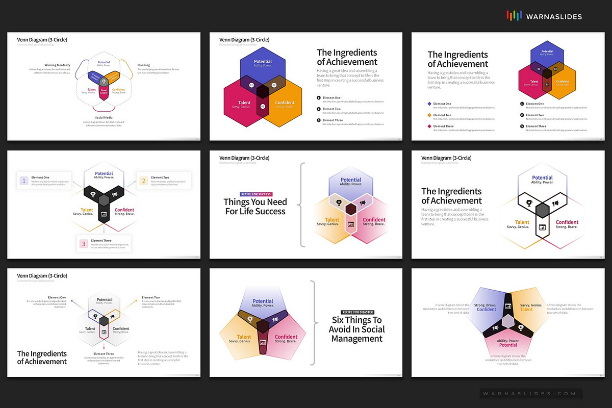 Venn Diagram PowerPoint Templates, a Presentation Template by Warna Works (Photo 13 of 25)
