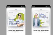 White Green Minimal Podcast Cover, a Social Media Template by Neermana (Thumbnail 2 of 4)