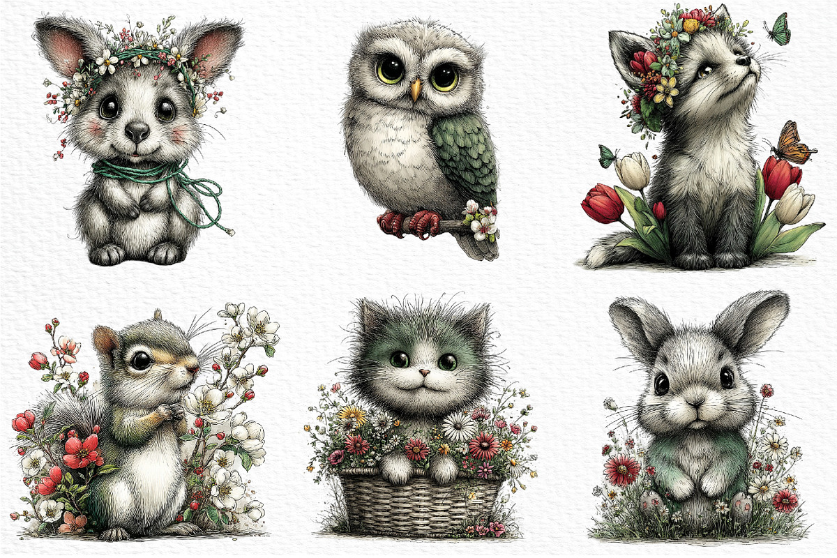 Spring Baby Animals Clipart Png, an Illustration by Craft Nest (Photo 3 of 11)