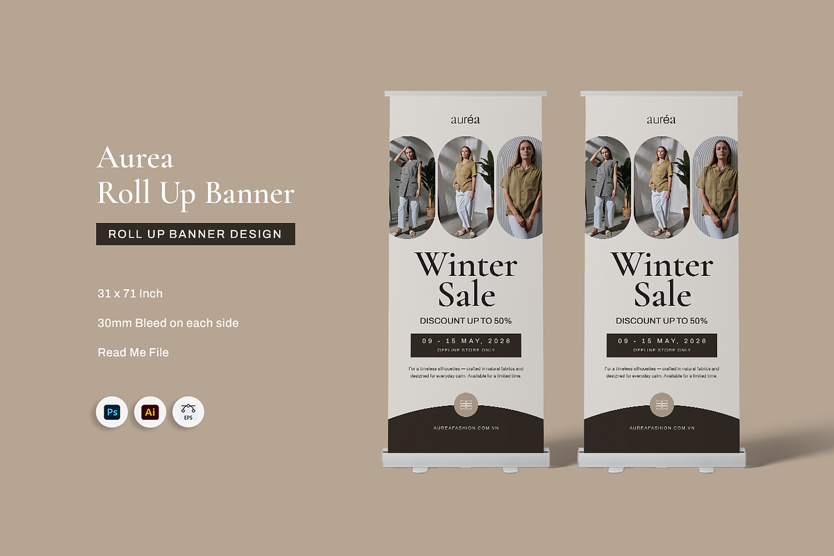 Aurea - Roll Up Banner, a Print Template by Fannan Studio (Photo 1 of 3)