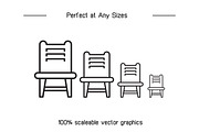 Chair and Seating Icons, an Outline Icon by Designfour (Thumbnail 7 of 7)