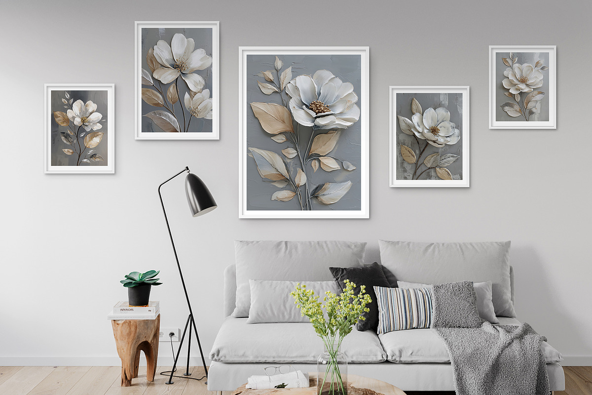 Luxe White Oil Floral Illustration, a Decorative Illustration by Housui Patterns (Photo 14 of 17)