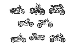 Motorbike Silhouette Set 1 Procreate