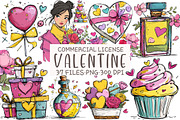 Watercolor Valentine Clipart, an Illustration by OK Design (Thumbnail 1 of 6)