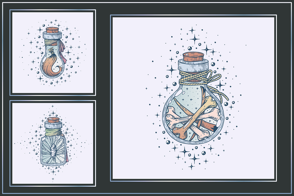 A set of witch potions., an Illustration by KS.IVA (Photo 3 of 10)