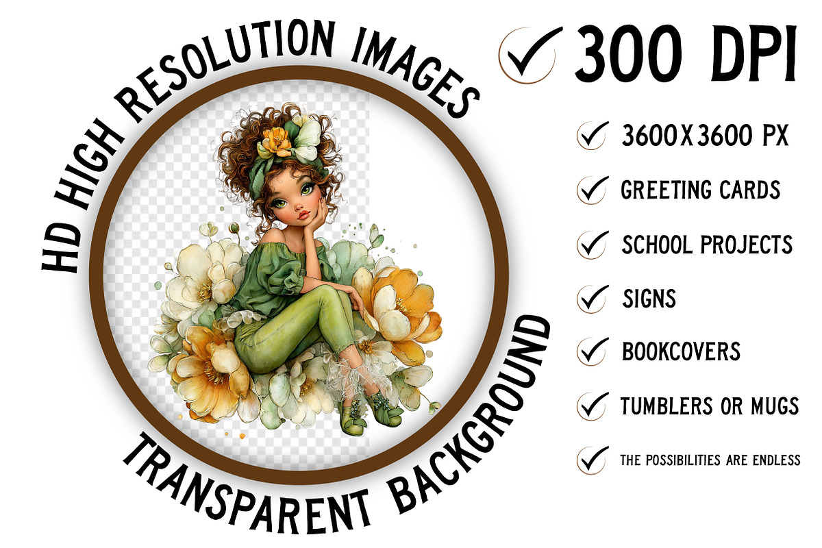 Whimsical Spring Fairy Clipart Png, an Illustration by Craft Nest (Photo 2 of 10)