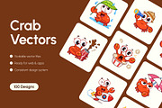 100 Crab Flat Vector Icons, an Emoji Icon by Brickclay (Thumbnail 1 of 11)