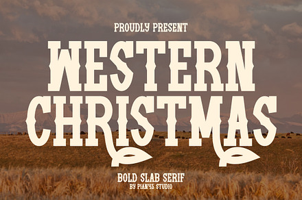 Western Christmas - Bold Slab Serif, a Slab Serif Font by Pian45 Studio
