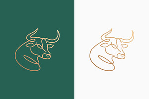 Bull Head Logo Continuous Line Draw, a Branding & Logo Template by Signatoro