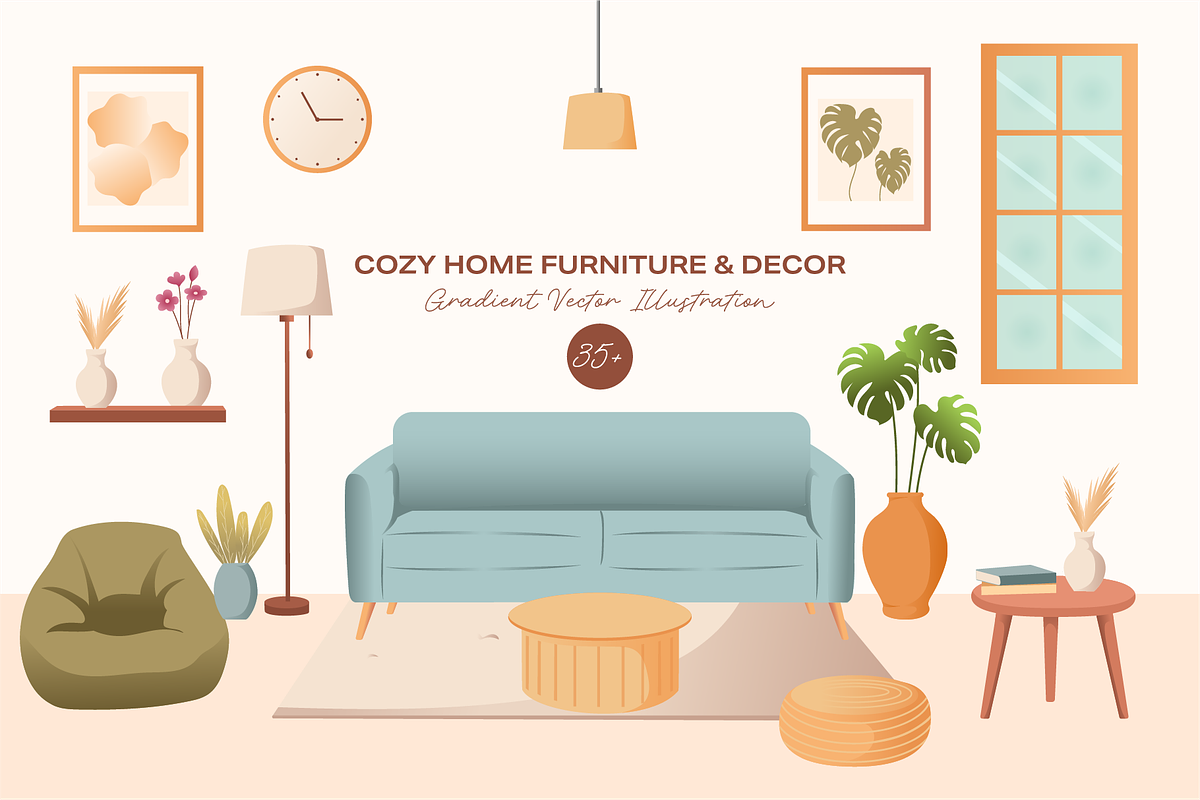 Cozy Home Furniture & Decor, an Object Graphic by Artnivora.Std (Photo 1 of 5)
