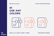 60 Valentines Day Icons, an Icon by vo.stock (Thumbnail 3 of 6)