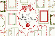 Christmas Frames & Bows Whimsy Set, an Object Graphic by Calamar Studio (Thumbnail 1 of 12)